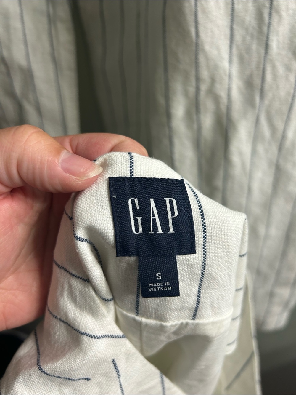 Gap linen-blend co-ord set pinstripe vest and matching wide-leg trousers - Picture 12 of 14